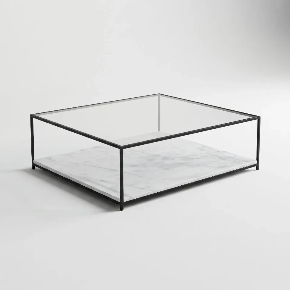 Mesa de centro ecléctica (Pago de Contado, Brilloso, Negro, Blanco Grecia)