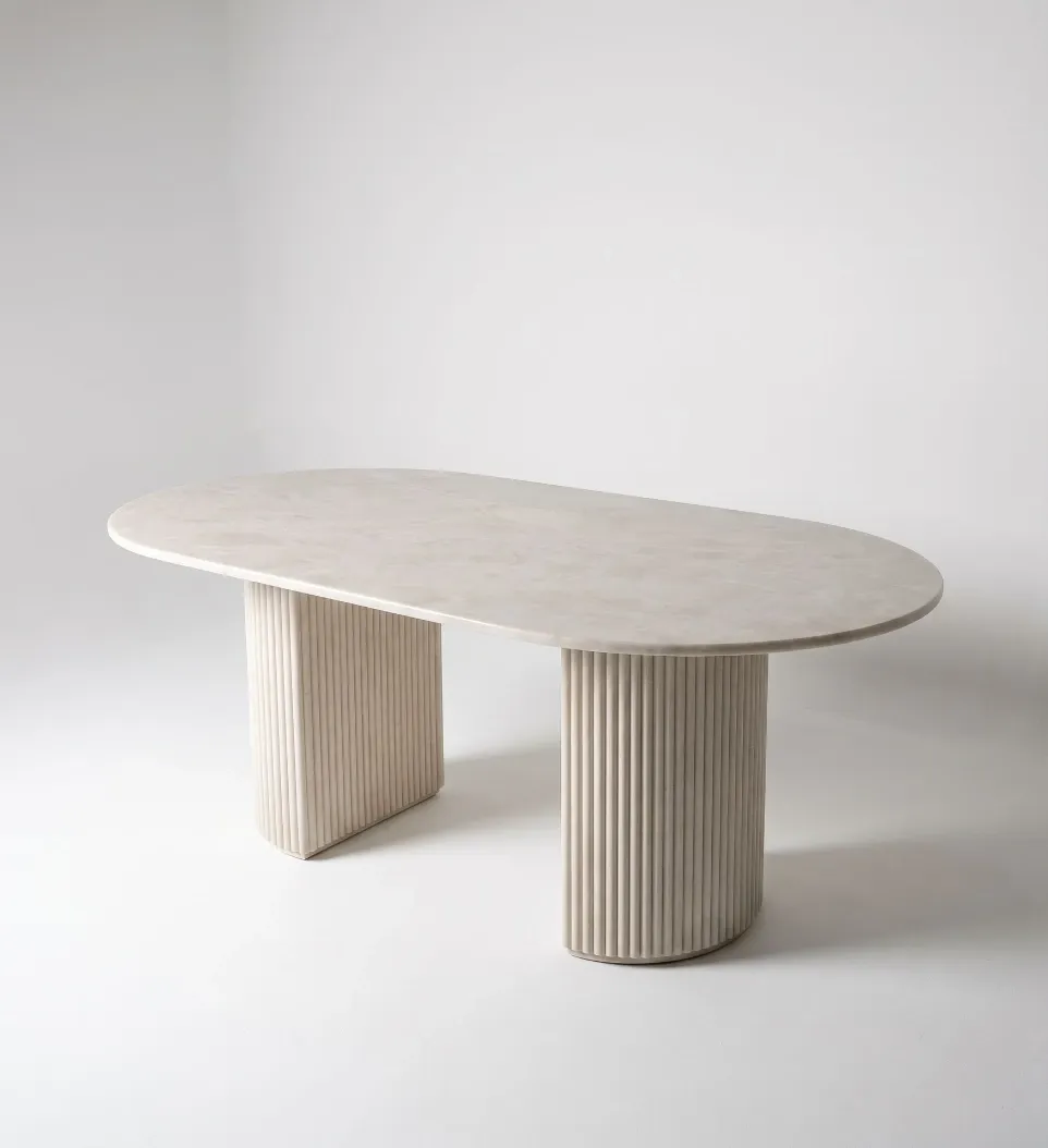 Mesa de comedor Dune (4-6 personas (160 x 100 cm), Pago de Contado, Blanco Grecia)