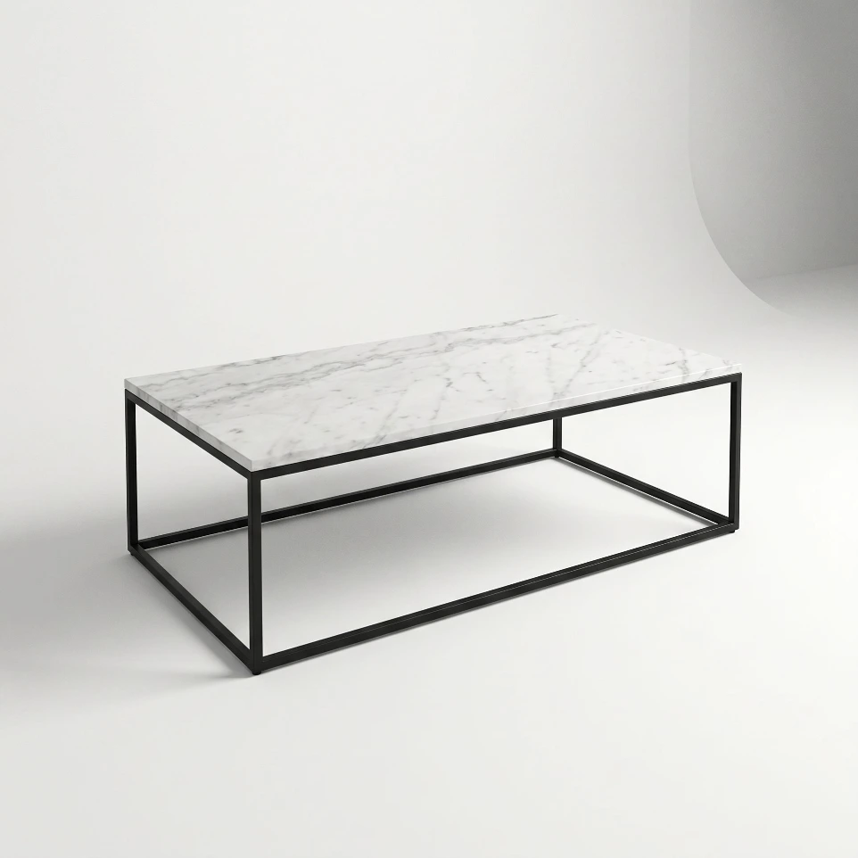 Mesa de centro Larissa (Brilloso, Negro, Blanco Grecia)